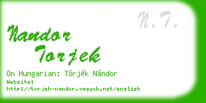 nandor torjek business card